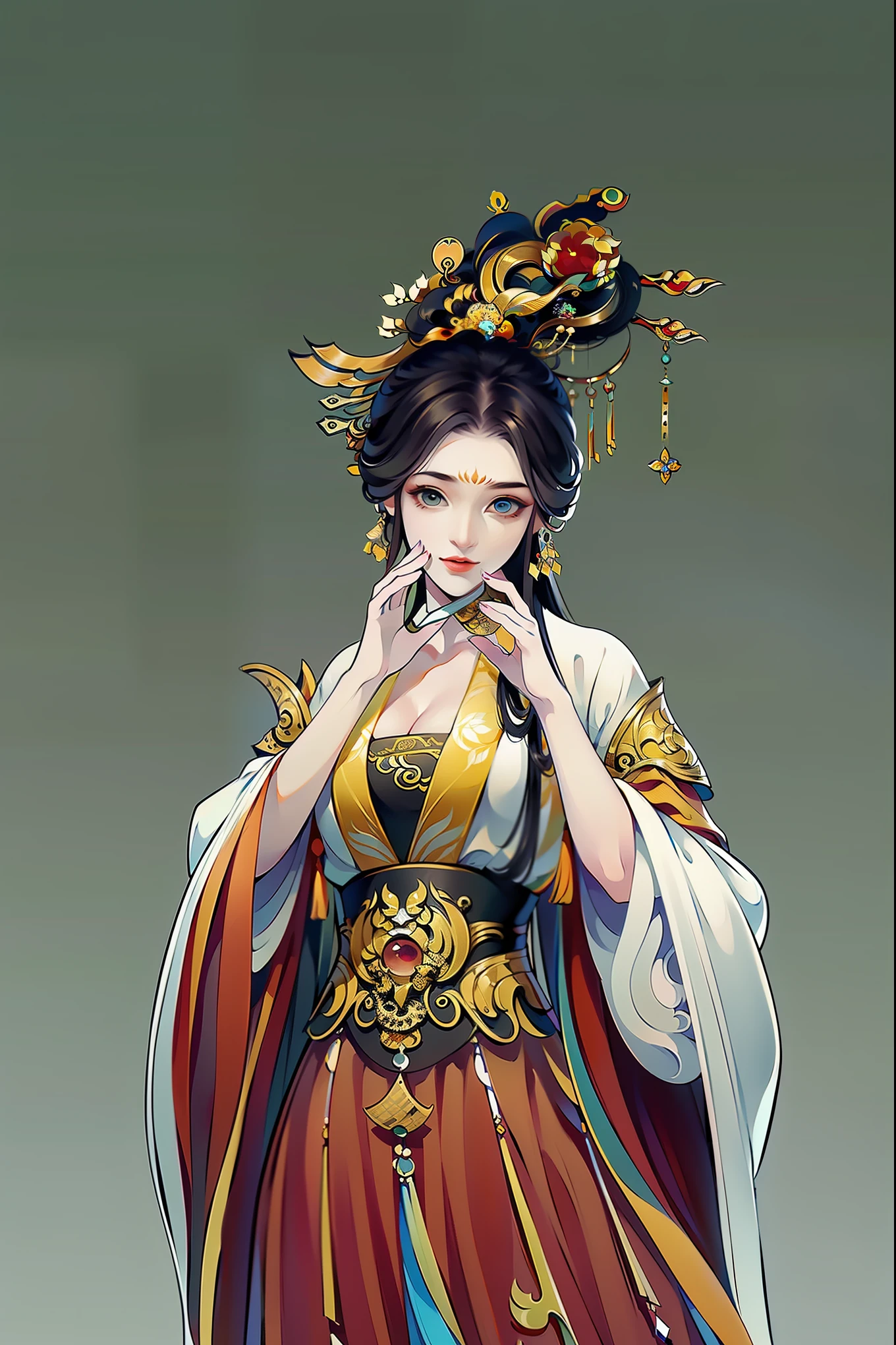 （masterpiece，super detailed，HD details，highly detailed art）1 girl，Half body，xianxia，monochrome，monotonous，elegant，Highly detailed character designs from East Asia，Game character costume design，simple，ultra high resolution, sharp focus, epic work, masterpiece, (Very detailed CG unified 8k wallpaper)，pretty face，beautiful eyes，HD details