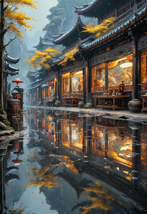 reflection art, by bruce zheng, (best quality, masterpiece, perfect composition, very aesthetic, ultra-detailed, intricate detai...