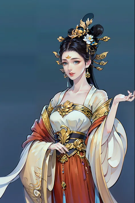 （masterpiece，super detailed，HD details，highly detailed art）1 girl，Half body，xianxia，monochrome，white dress，Magnolia，elegant，High...
