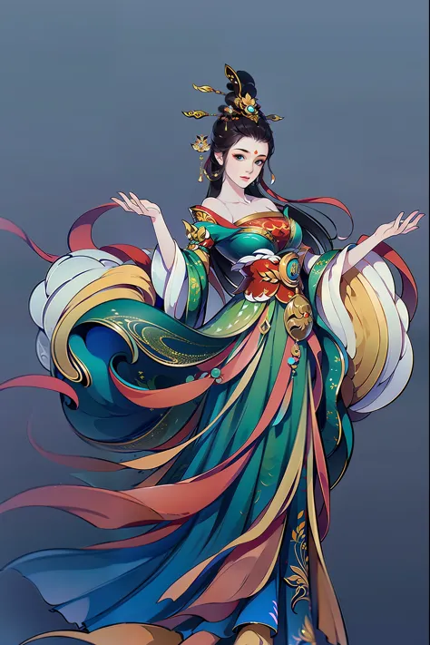（masterpiece，super detailed，HD details，highly detailed art）1 girl，Half body，xianxia，Gorgeous dance costumes，elegant，Elegant，High...
