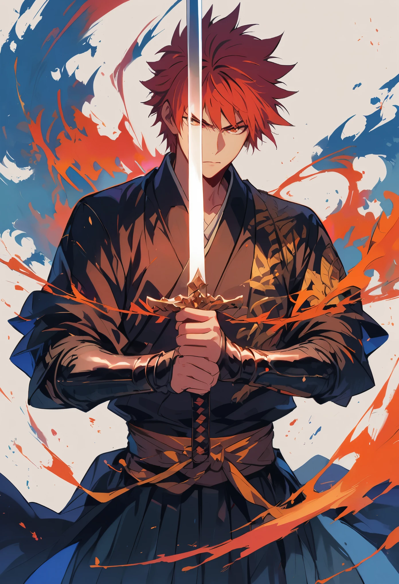 Shinigami Kurosaki Ichigo，Hold a sword in both hands