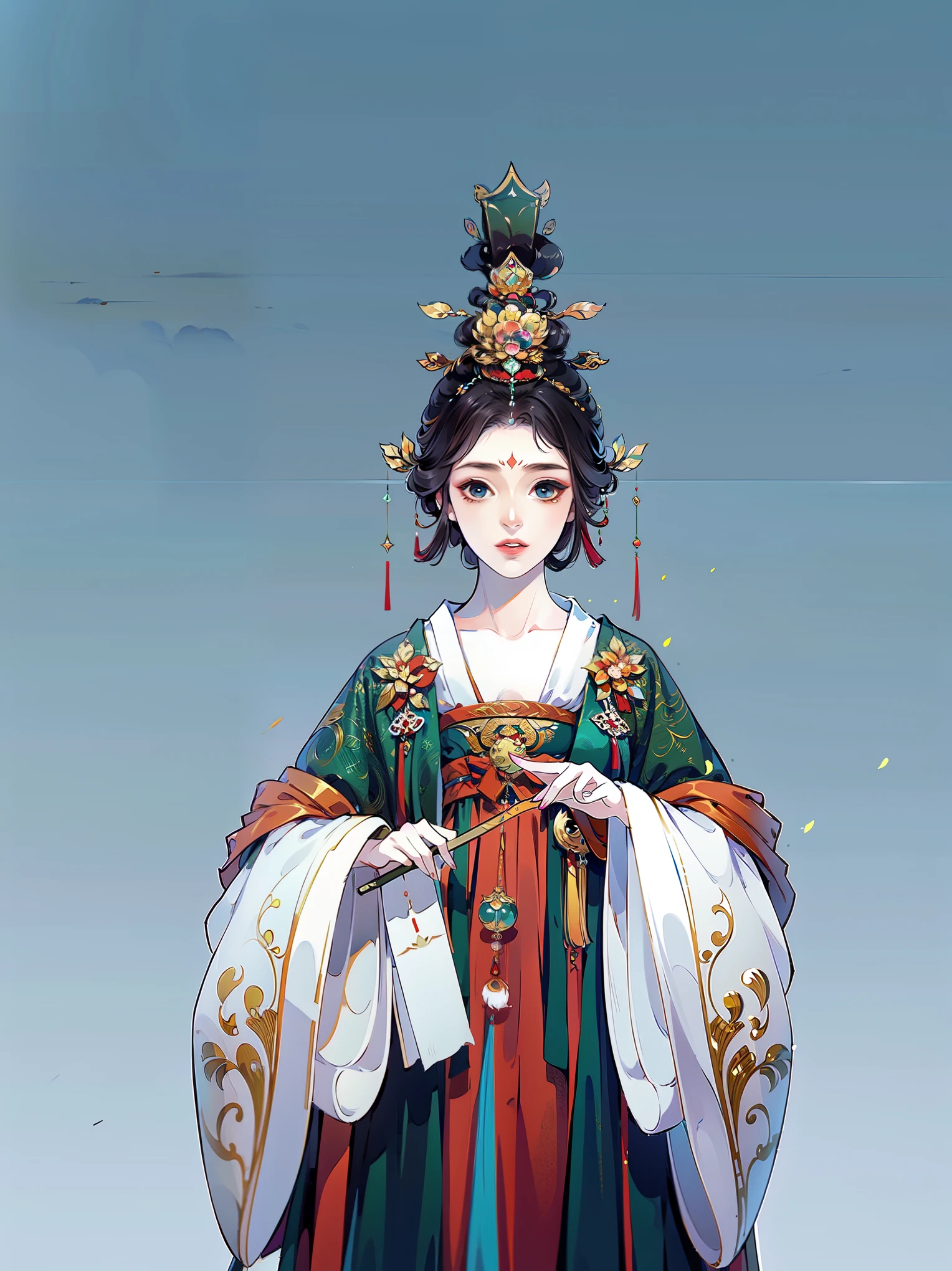 （masterpiece，super detailed，HD details，highly detailed art）1 girl，Half body，xianxia，winter clothes，Loose plush jacket，hairy，warm，elegant，elegant，Highly detailed character designs from East Asia，Game character costume design，simple，ultra high resolution, sharp focus, epic work, masterpiece, (Very detailed CG unified 8k wallpaper)，pretty face，beautiful eyes，HD details
