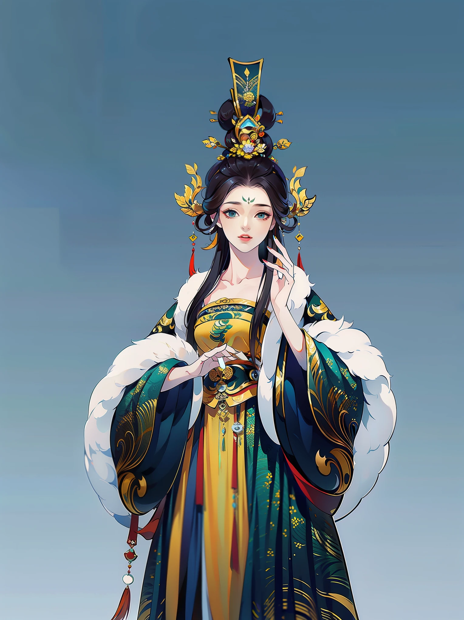 （masterpiece，super detailed，HD details，highly detailed art）1 girl，Half body，xianxia，winter clothes，Loose plush jacket，hairy，warm，elegant，elegant，Highly detailed character designs from East Asia，Game character costume design，simple，ultra high resolution, sharp focus, epic work, masterpiece, (Very detailed CG unified 8k wallpaper)，pretty face，beautiful eyes，HD details