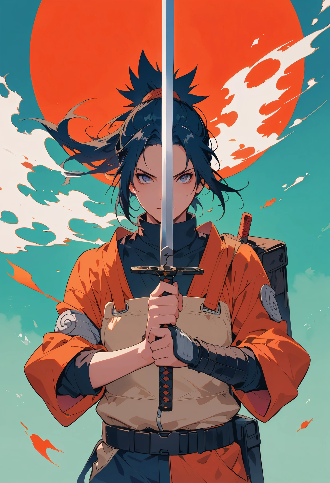 naruto，Sword in both hands