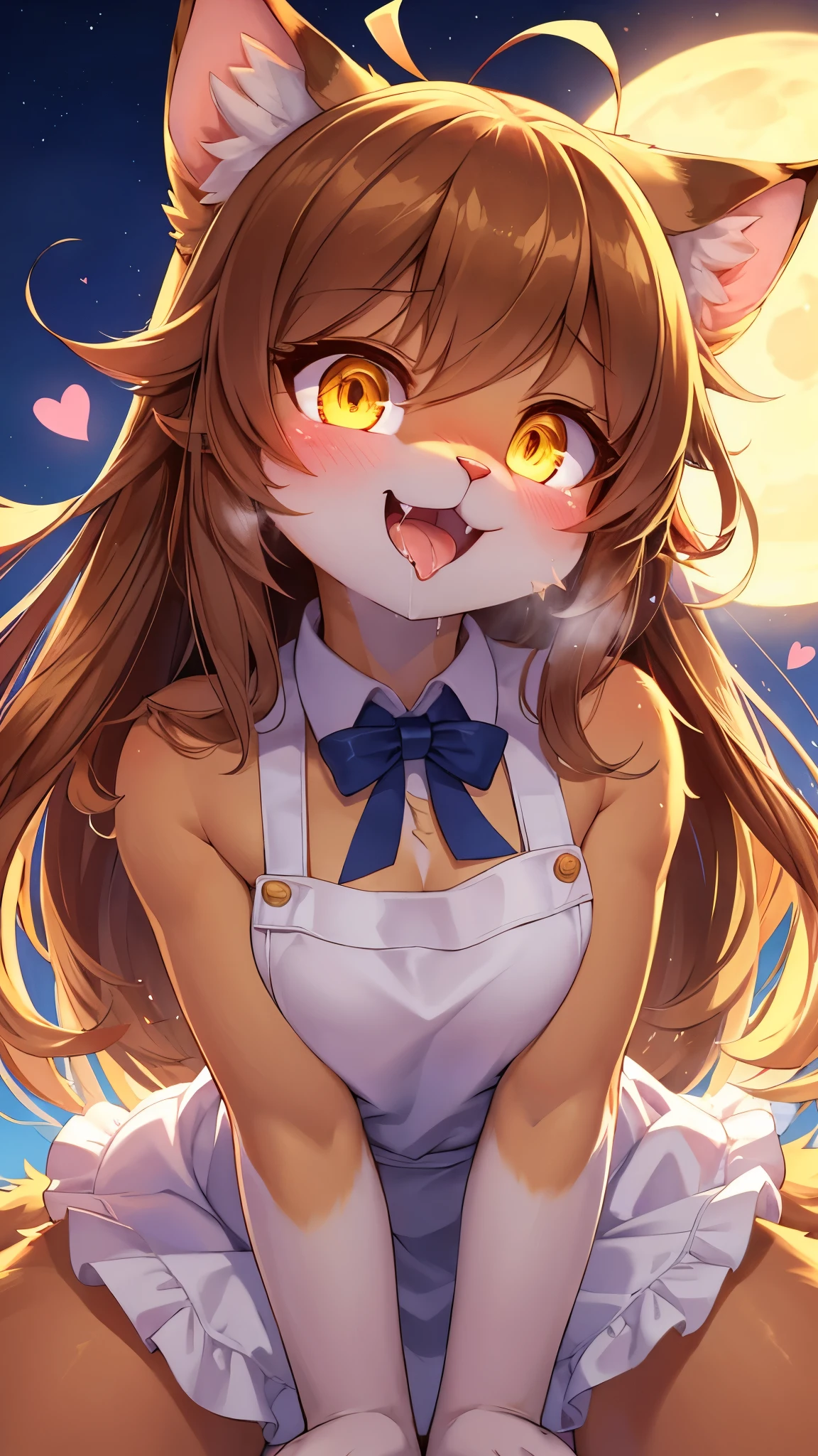 A Close Up Of A Girl With A Cat Ears And A Dress Seaart Ai