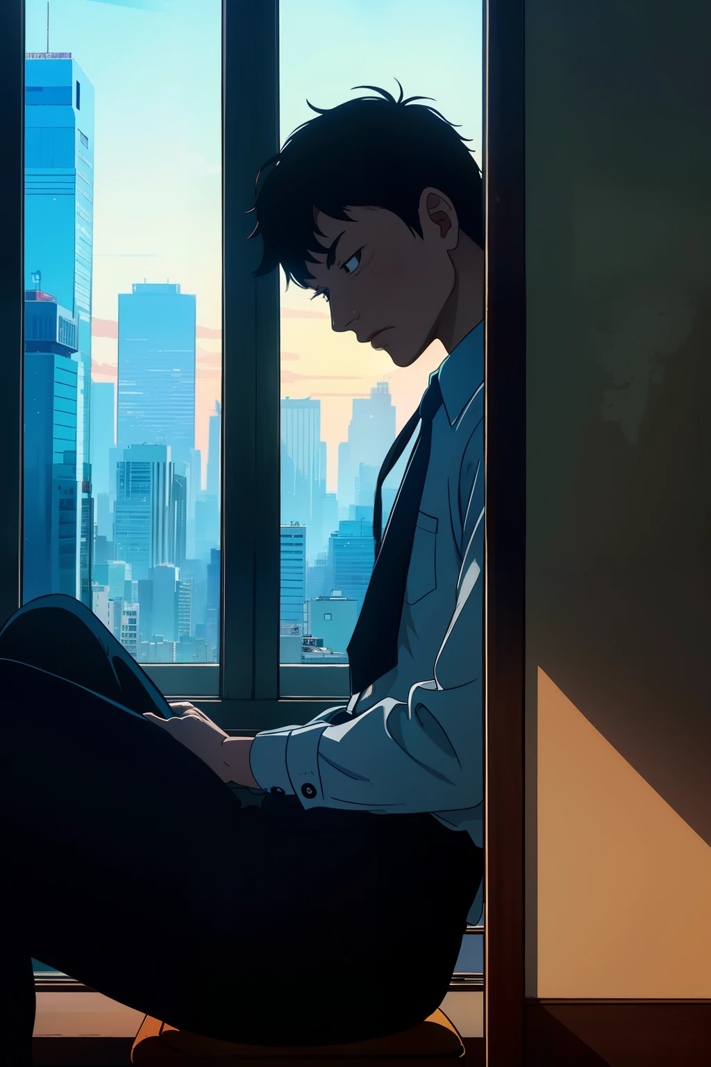 on a gloomy dusk，Mr. Wang is sitting in the stuffy office，Dappled sunlight through the window，He looked at the glass curtain wall of the tall building opposite，Tiredness is coming。The city，It was once the starting point of his hope，But now it has become his endless dilemma。