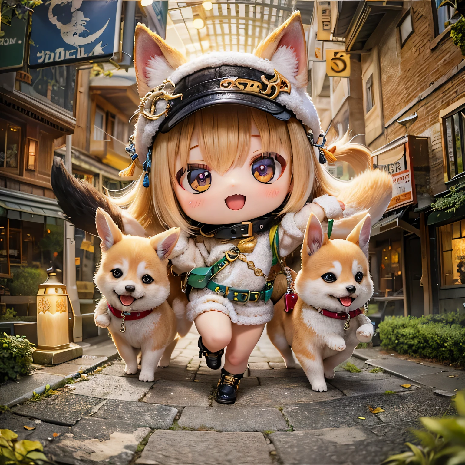 
shiba inu chicas chibi correr