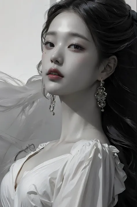 Un primer plano de una mujer con el pelo largo y pelinegro, Wonyoung de IVE, Retrato de Wonyoung de IVE, Wonyoung de IVE, Jang W...