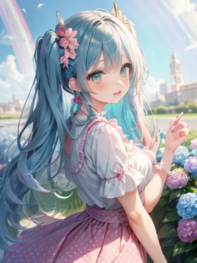 The arrival of spring、big butt、 (alone:1.5,)Super detailed,bright colors, very beautiful detailed anime face and eyes, look stra...