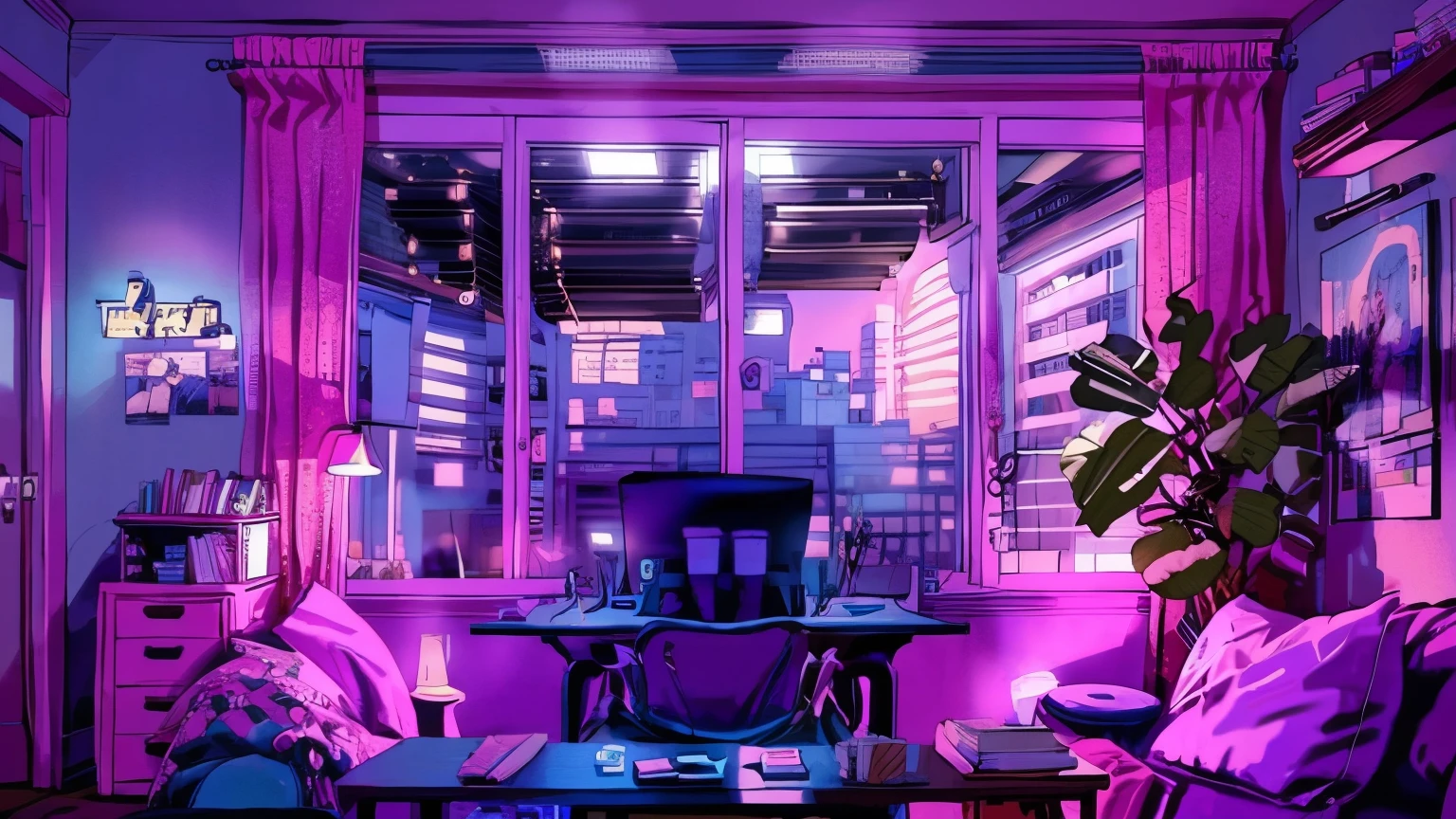 Girls are traders, pink theme, style anime, computer, living room, in the computer screen is chart stock night light , (very detailed:1.2), (warm light:1.2), table top, surreal,32k, very detailed CG Unity 8K 壁紙, highest quality  (table top,highest quality:1.5)