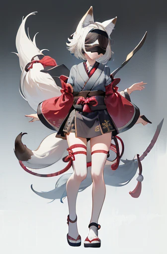 ((Animals,White Yokai,Illustration)), (Blindfold,Sad Face,Fox Head,Wolf Torso,Owl Wings,Tail Snake,Quadruped), Standing Portrait
((Animals,white monster, An illustration, )),(blindfold, Sad face, fox head, wolf carcass, owl back wing, tail snake, four legs),Standing picture
