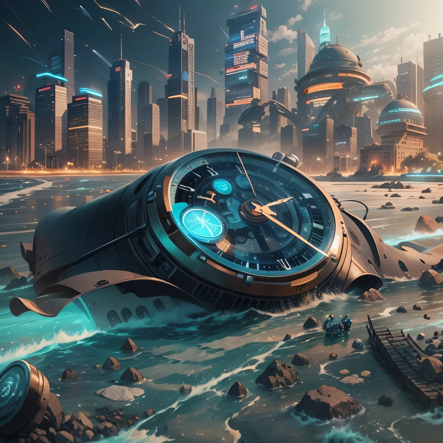 smart watch、product、Super realistic、8ｋ、background、people passing by in a hurry々、modern、very delicate and beautiful、very detailed、 ,unity ,wallpaper,growing up, attention to detail, masterpiece,highest quality,official art,Hvery detailed ticker unity 8K wallpapers、time、time軸、clock、philosophy、physics、science