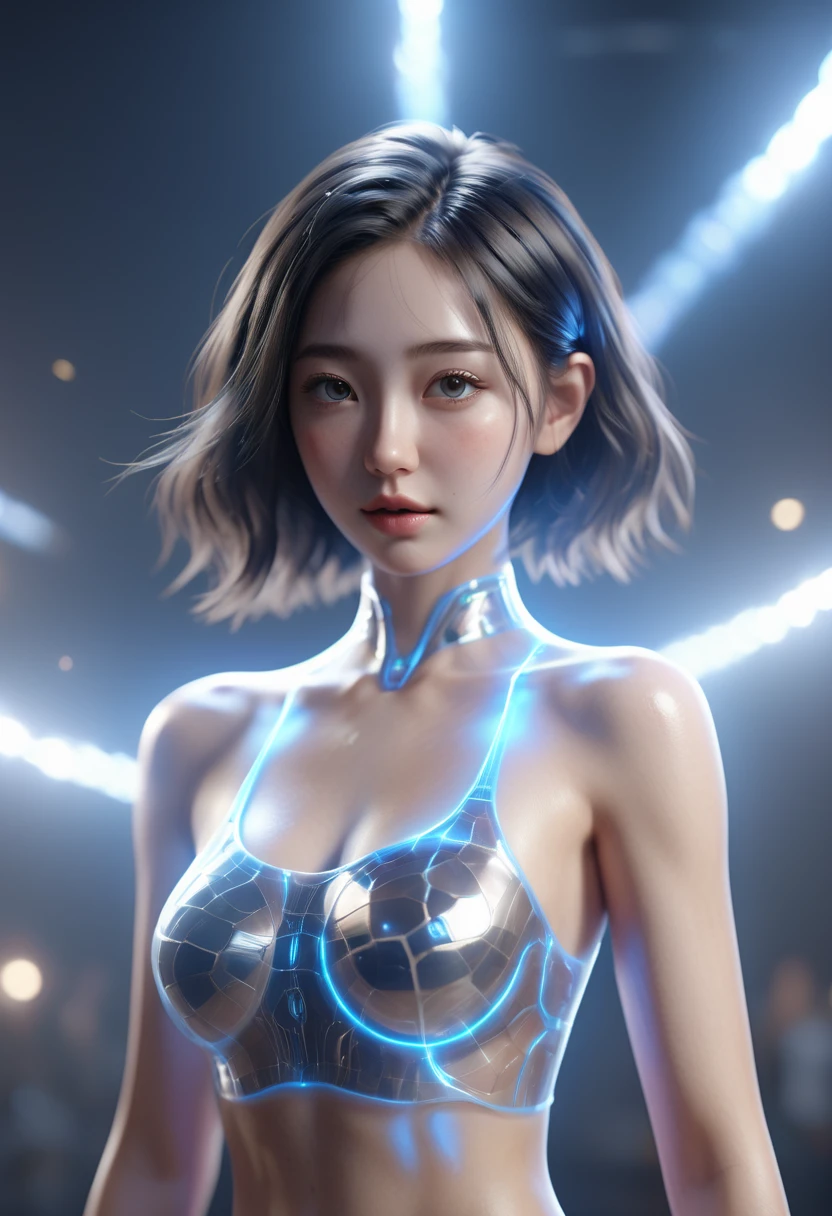 ((Unreal Engine 5)), Realistic rendering, Excellent,,looking at camera, standing in the studio, pretty face, cosmetic, CGI mix, (photorealism:1.2), Ultra-realistic ultra-high definition skin,bare shoulders，Bare thighs, slim waist, hourglass figure, whole body, ((glowing skin)), ((shiny skin)), lifelike身体, ((She has a sexy figure)), ((clean skin)), （whole body缠绕着火焰）,lifelike, Bokeh, motion blur, masterpiece, high resolution, 1080P, Super details, textured skin.