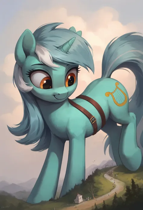 score_9, score_8_up, score_7_up, feral, pony,  duo focus, 2pony, 2ponies, duo together, "Lyra Heartstrings", and gradient hair, anatomically correct, feral anatomy, good anatomy, (depth of field), muted colors, extremely high quality RAW photograph, giant ...