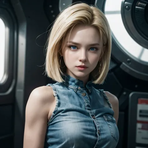Physical Characteristics:

Hair: Android 18 has shoulder-length, straight blonde hair that frames her face, giving her a sharp a...