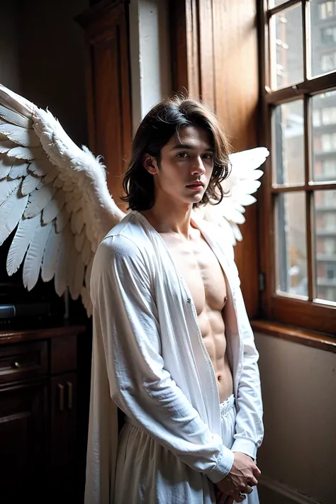 realistic photography, the most handsome angel