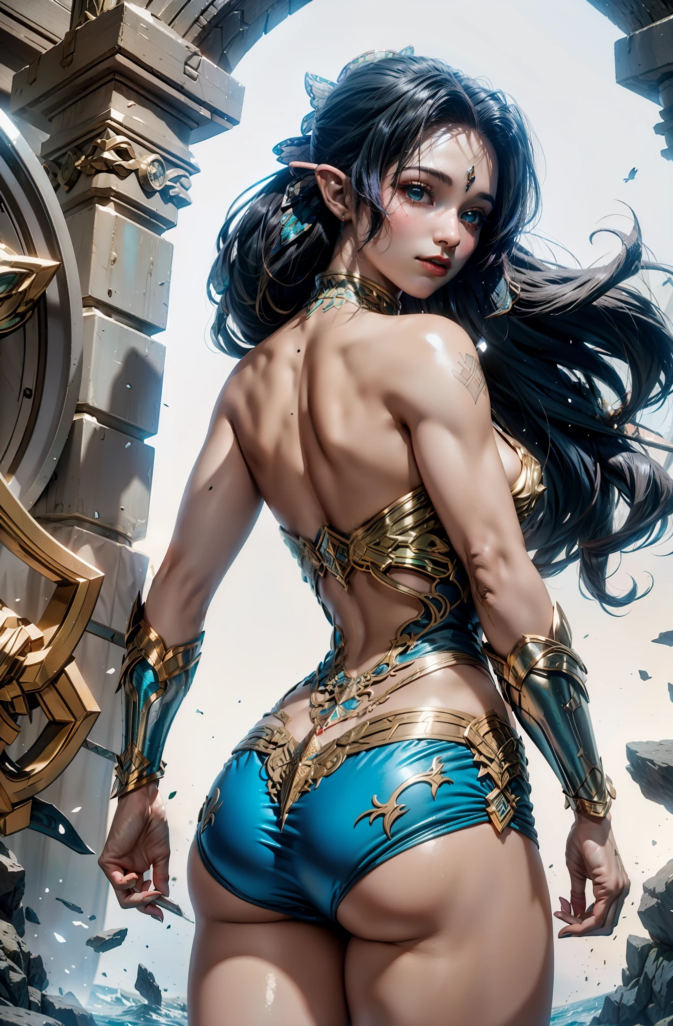 Asgard，Valkyrie, woman with perfect body, with a toned and muscular body. anatomical correct，epic fantasy digital art，Masterpiece artwork，8K，High definition resolution，detailed drawing，Quality Superior，, epic composition