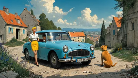 ultra-wide angle, by Hergé, (masterpiece, best quality, perfect composition, very aesthetic, absurdres, ultra-detailed, intricat...