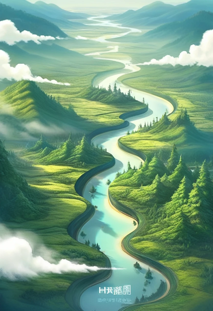 Aerial shot of the vast land, ultra-wide angle scene, forest, endless vastness, endless forest, ultra-wide angle scene, high definition,best quality, Very detailed, masterpiece, Illustration in surreal art style，Surreal dream, high definition, exquisite and beautiful