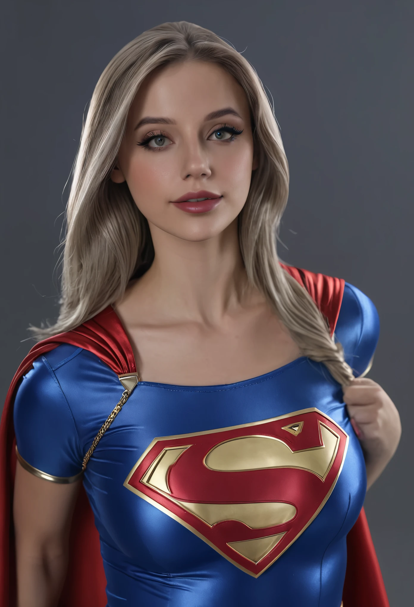 A woman in a superman costume poses for a picture - SeaArt AI