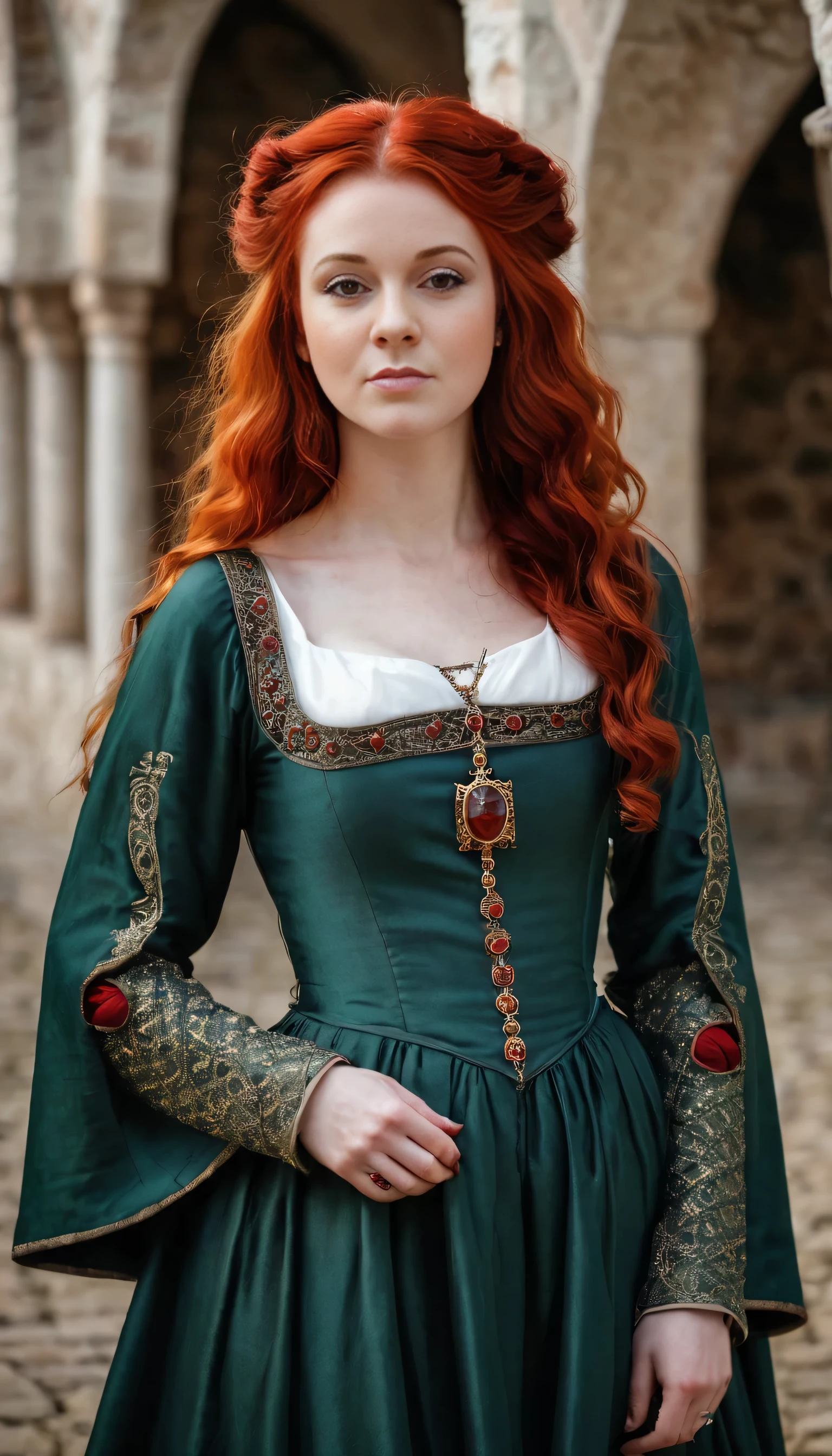 Amazingly beautiful Medieval dressed woman