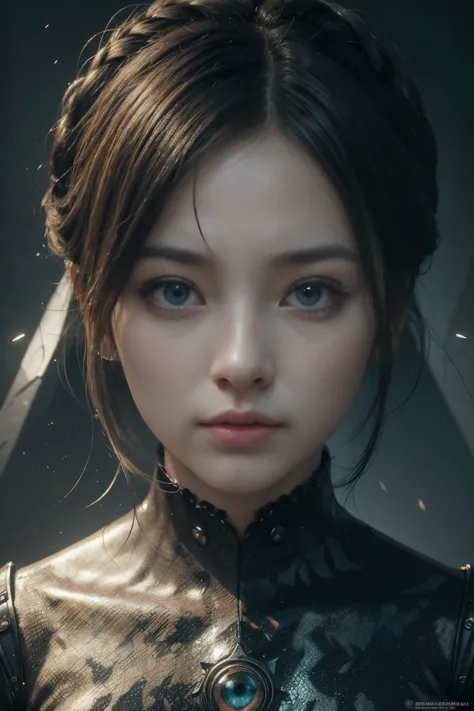 (high quality), (masterpiece), (detailed), 8K, Hyper-realistic portrayal of a futuristic (1girl1.2), Japanese character with a m...