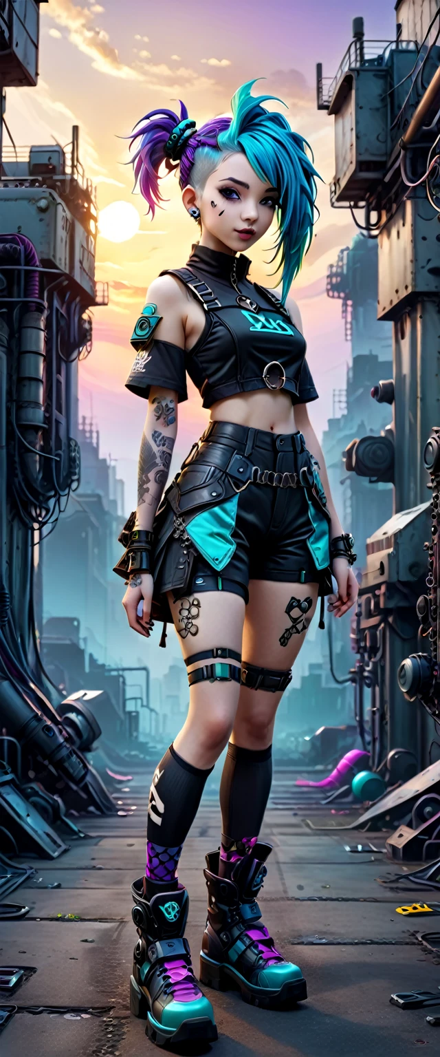((ultra wide angle x0.5:1.5, bottom camera view, Pin on Cybergoth:1.5)), ((selfie:1.4, young Pin on Cybergoth, wearing Pin on Cybergoth clothing, various vibrant colors and embellishments: 1.3, dynamic pose)),((industrial scenery, impressive, 360-degree view: 1.5)), ((perfect: 1.3, meticulously detailed: 1.3, flawless, high definition: 1.4, cinematic: 1.4), ((Masterpiece )), (Hyper Detailed: 1.4), (Photorealistic: 1.4), Epic, Sunset: 1.4, 32k.