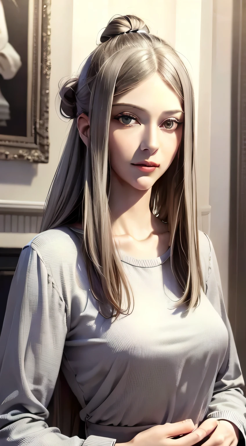 (masterpiece:1.2, best quality), (finely detailed beautiful eyes: 1.2), ( beautiful detailed eyes).  solo focus, girl focus,   1girl, talaris  ,silver hair, single hair bun   , long hair, sidelocks , hair bun, hair ornament , hair stick , black sweater, sweater, jeans, casual clothes, milf, mature female, large breasts, High contrast, beautiful elegant woman, adult, (best illumination, an extremely delicate and beautiful),(amazing backround, outdoors, modern day), modern, looking at viewer,beautiful detailed glow,