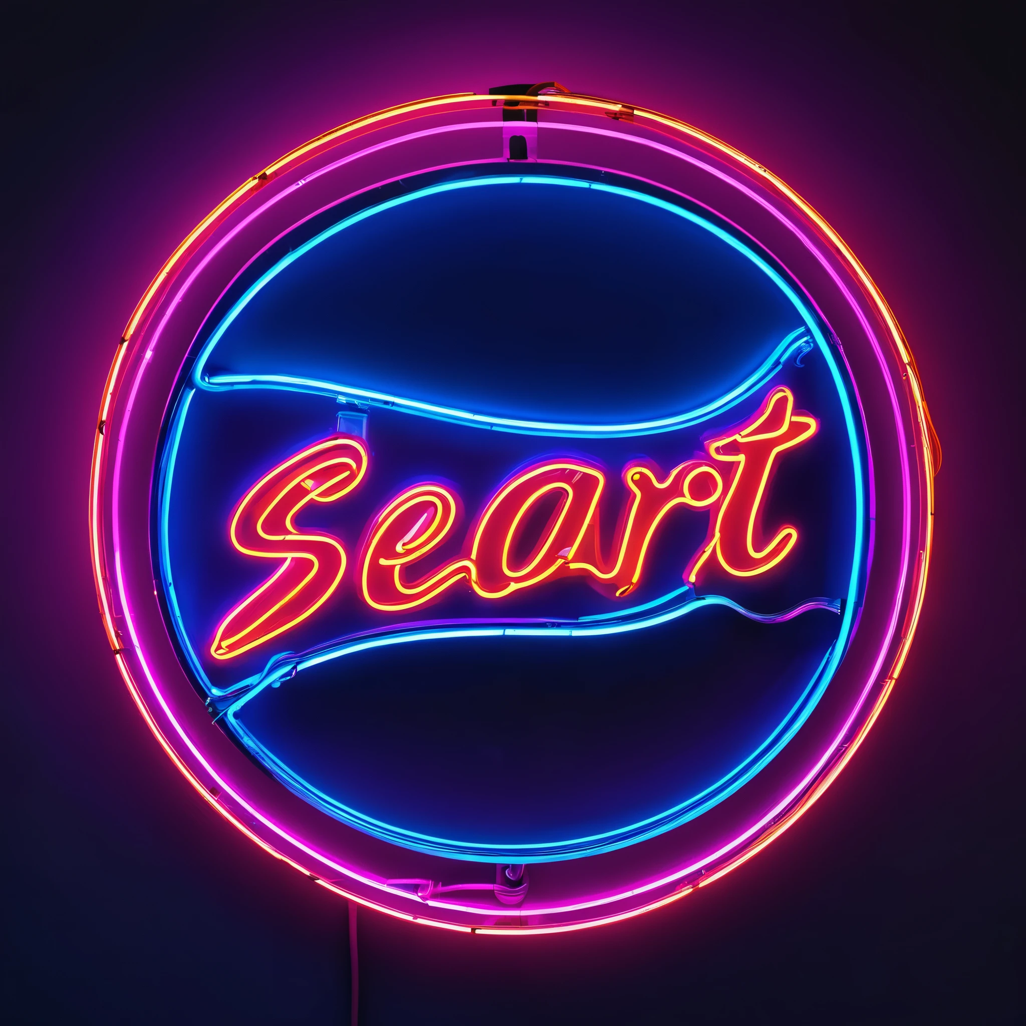 a neon sign with text 'SeaArt',a neon sign,[neon lights, vibrant colors, glowing effect],(best quality,highres),(realistic:1.37)
