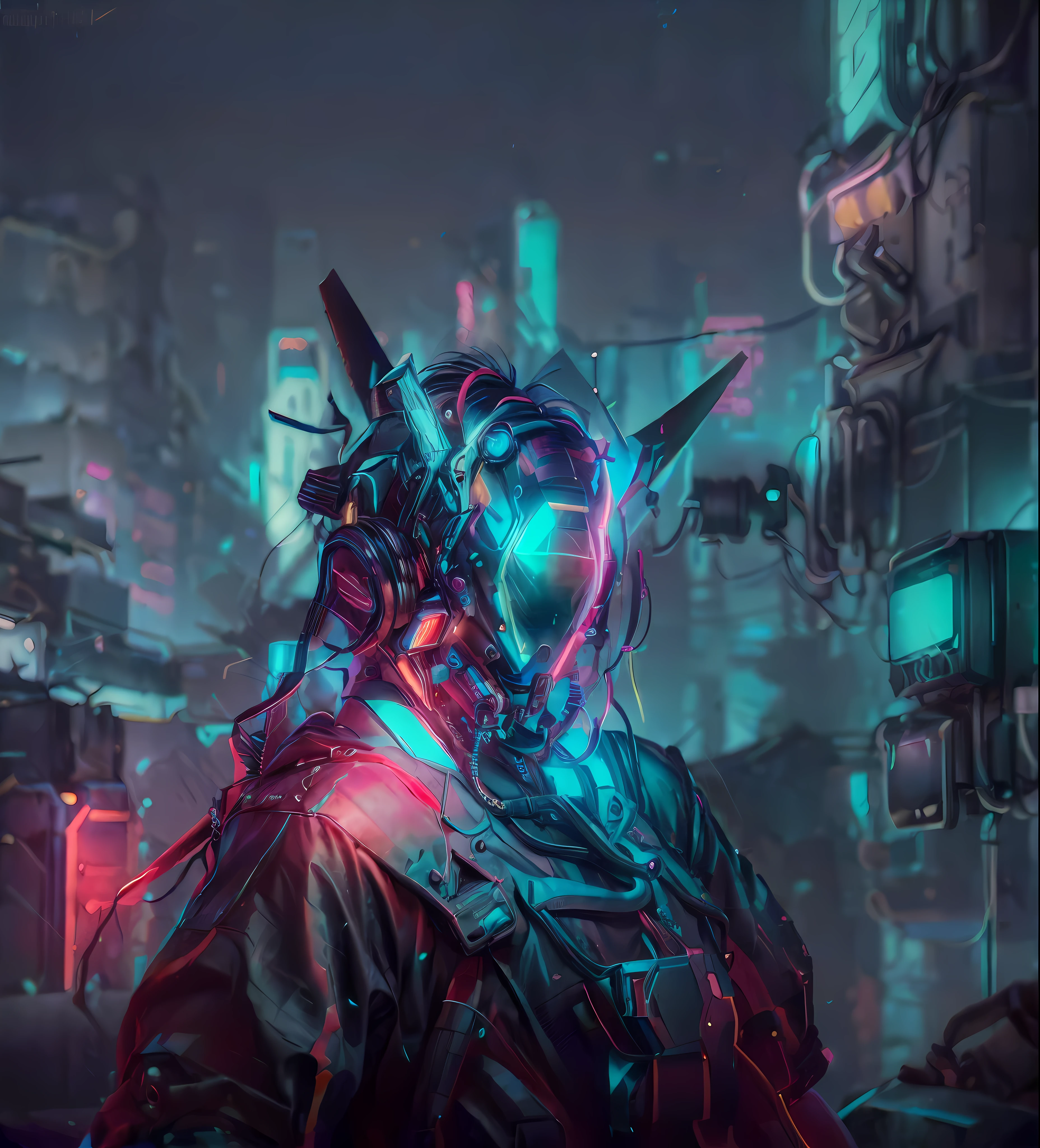 (high quality,4K,8K,high resolution,masterpiece:1.2),Super detailed,(actual,photoactual,photo-actual:1.37),Future cyberpunk warrior,neon lights, Vivid cyberpunk colors,cyberpunk fashion, Digital Cyberpunk Anime Art, Future cyberpunk art style, Cyberpunk atmosphere, Bright cyberpunk light,Cyberpunk themed art, Advanced digital cyberpunk art, Mixed style inspired by beeple, Neon Punk and Color, Cyberpunk warriors, Future cyberpunk style, Digital Cyberpunk - Animation Art