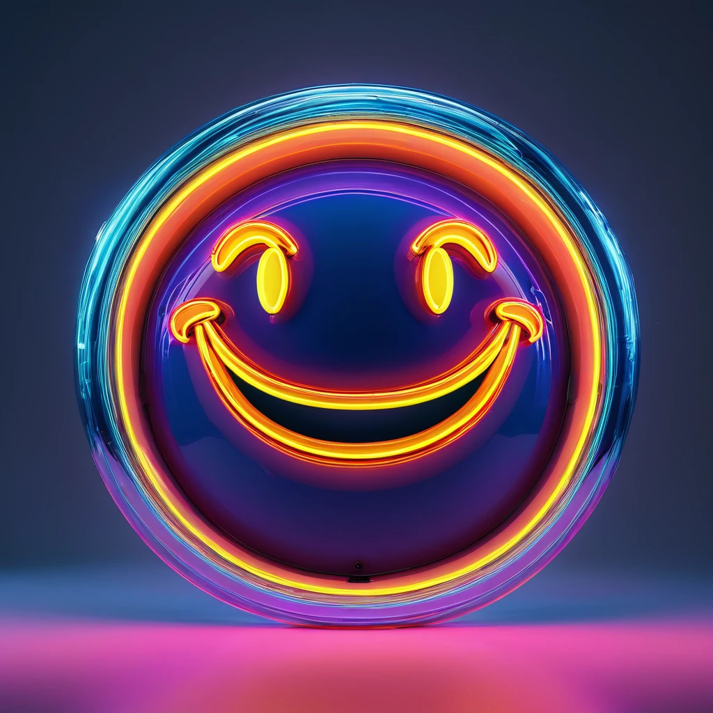 (best quality,4k,8k,highres,masterpiece:1.2),ultra-detailed,(realistic,photorealistic,photo-realistic:1.37),big smile sign,neon colors,illuminated,joyful expression,eyes shining with happiness,vibrant colors,glowing atmosphere,playful energy,excitement,dynamic composition,contrast of light and dark,happy vibes,warmth,dimmed background,neon lights reflecting on the face,electrifying effect,endless positive energy,brilliant shades,pure happiness