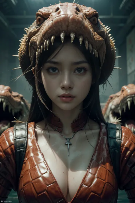 (high quality), (masterpiece), (detailed), 8k, hyper-realistic portrayal of a futuristic (1girl1.2), japanese character in a dra...