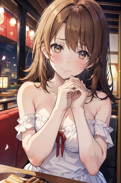 irohaisshiki, iroha isshiki, long hair, brown hair, smile,blush,open your mouth,close both eyes,tears run down her face,crying w...