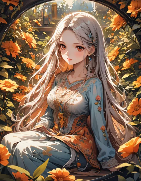 (masterpiece), (best quality), illustration, Super detailed, high dynamic range, depth of field, (rich and colorful), ,(flowers background:1.45),(Transparent Background:1.3)(an extremely delicate and beautiful girl inside of Glass Kan:1.2), (Glass Kan:1.35...