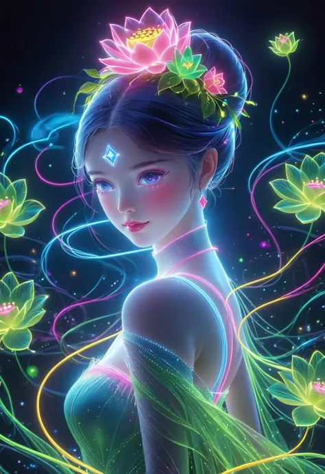  neon lights, luminescent, rich and colorful, Princess, masterpiece, High resolution, Octave 4k, high detail