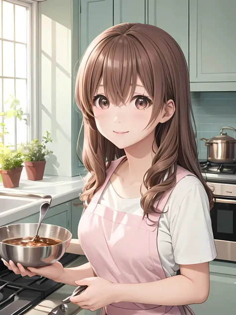 (masterpiece, best quality),
1girl, cooking, stirring the bowl,
break girl, shouko_nishimiya, 10 yo,light brown hair, long hair,...