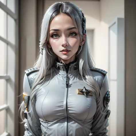 mujer arafed con uniforme militar posando para una foto., retrato anime chica cadete espacial, star trek asian woman, cyborg - c...