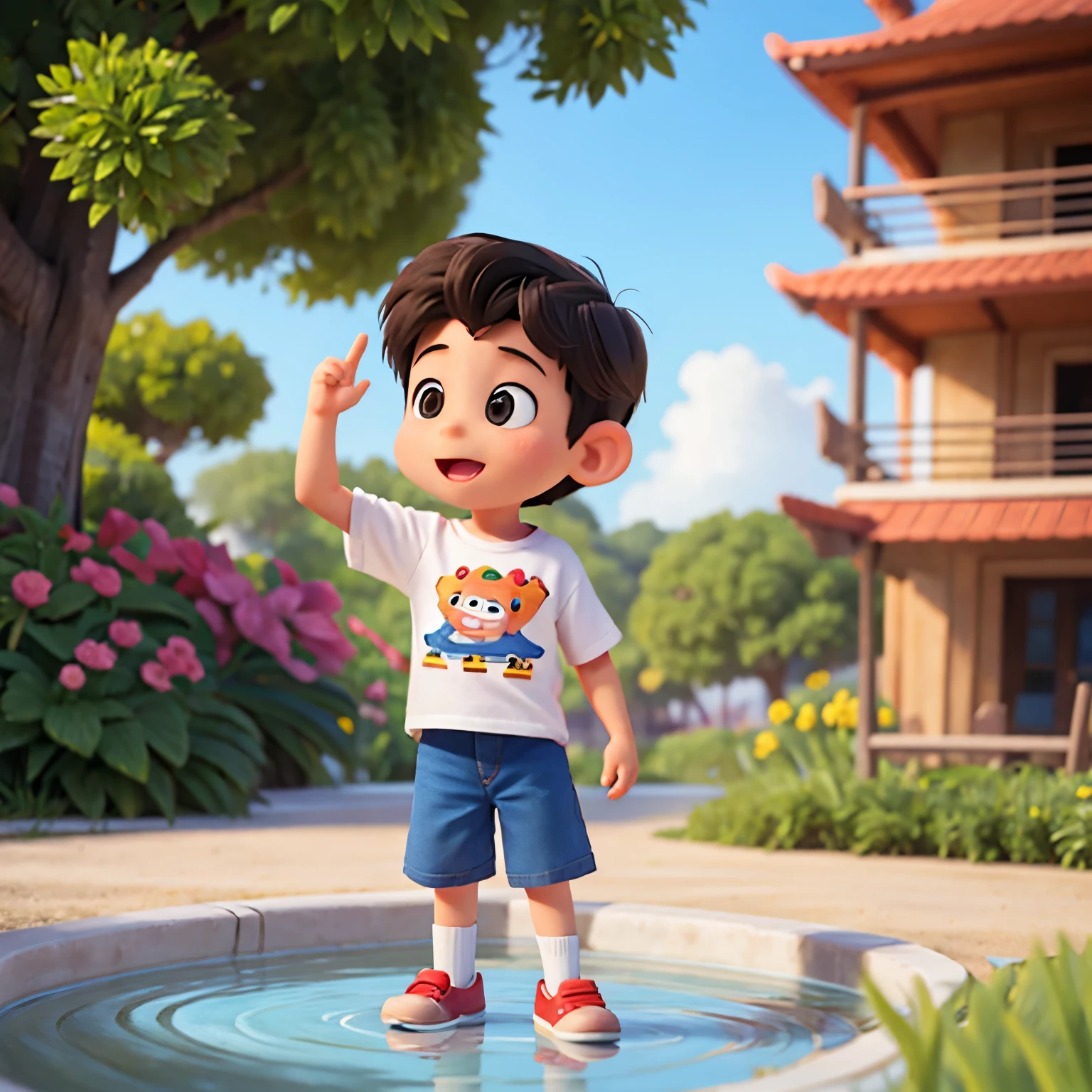 Dessin animé Disney représentant un petit garçon disant Danang sur sa chemise
