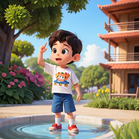 Disney cartoon of a little boy saying Danang on his shirt