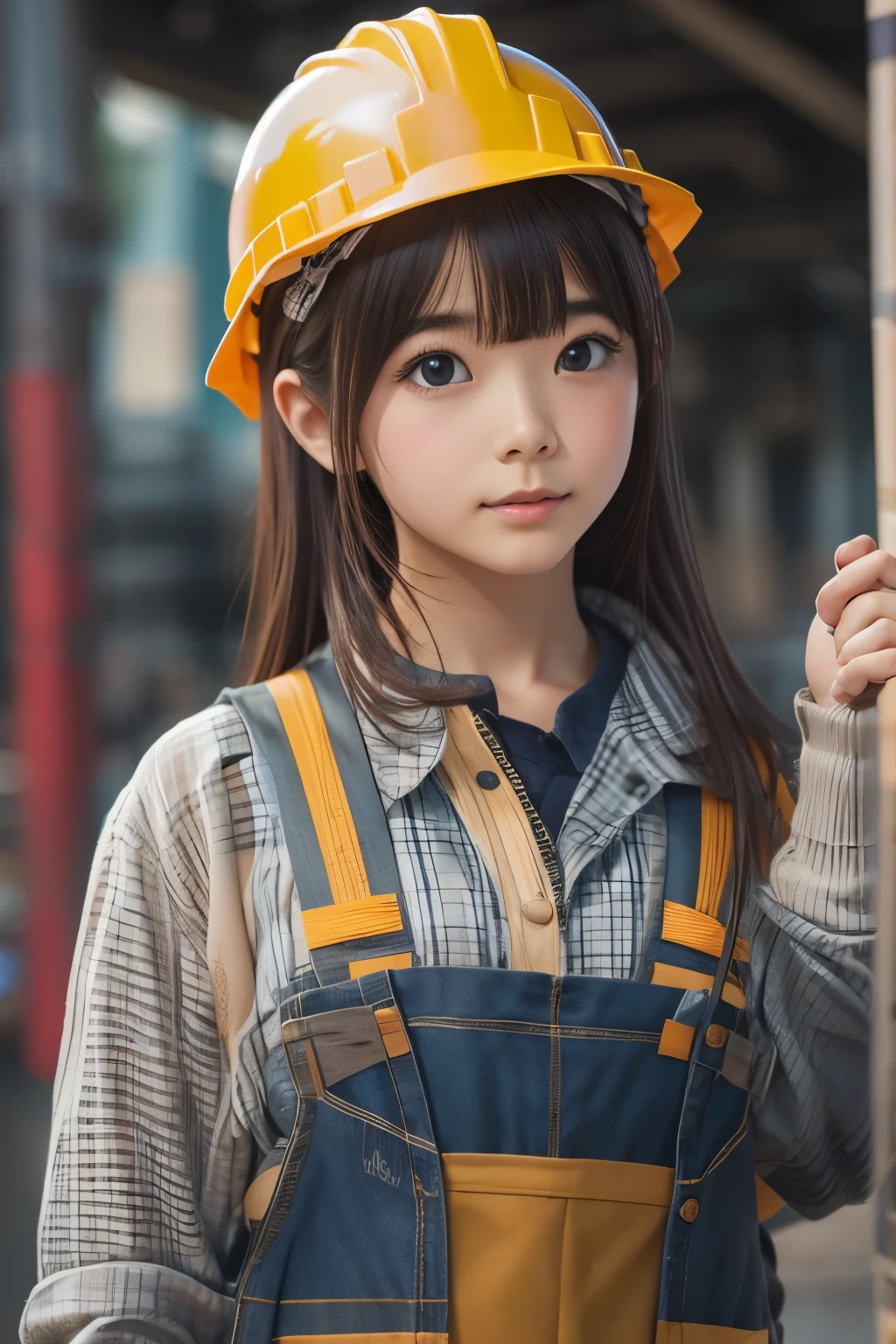 ((sfw: 1.4)),((detailed face, professional photography)), ((sfw, construction worker outfit, 1 Girl)), Ultra High Resolution, (Realistic: 1.4), RAW Photo, Best Quality, (Photorealistic Stick), Focus, Soft Light, ((20 years old)), ((Japanese)), (( (young face))), (surface), (depth of field), masterpiece, (realistic), woman, bangs, ((1 girl))