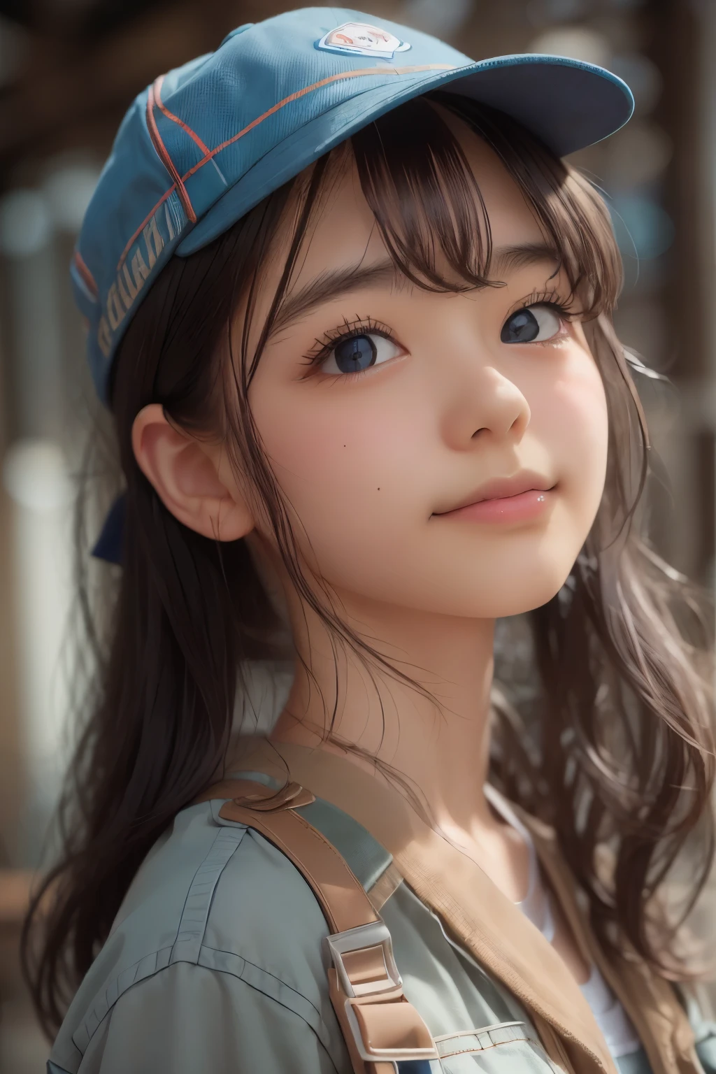 ((sfw: 1.4)),((detailed face, professional photography)), ((sfw, construction worker outfit, pulled back hair, 1 Girl)), Ultra High Resolution, (Realistic: 1.4), RAW Photo, Best Quality, (Photorealistic Stick), Focus, Soft Light, ((20 years old)), ((Japanese)), (( (young face))), (surface), (depth of field), masterpiece, (realistic), woman, bangs, ((1 girl))