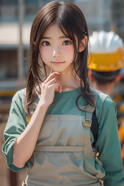((sfw: 1.4)),((detailed face, professional photography)), ((sfw, construction worker outfit, pulled back hair, 1 Girl)), Ultra H...