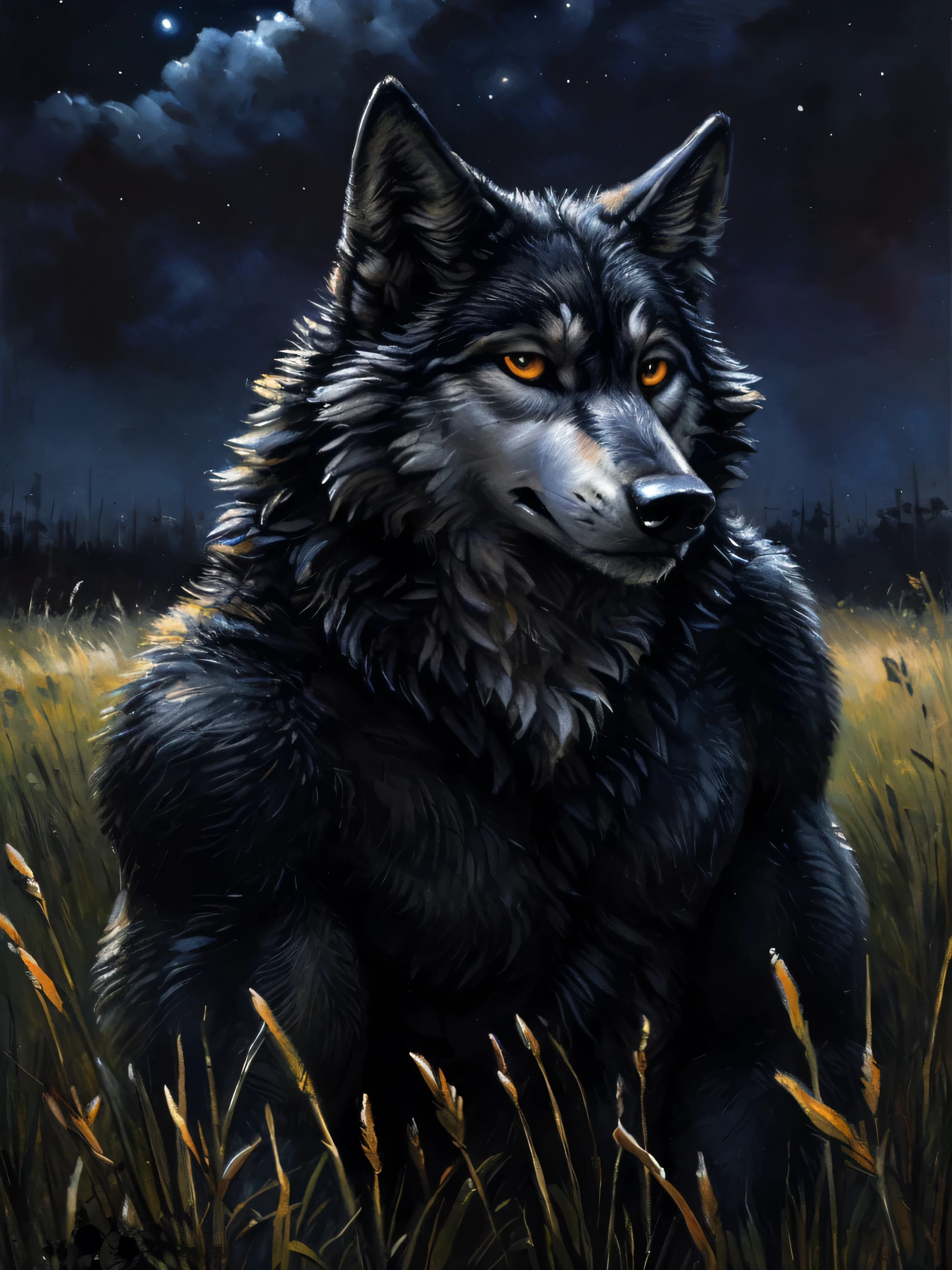 symmetrical eyes, dark retinas, ((large wide eyes, staring intensely at camera, front view)), ((solo)), male, anthro (black wolf), (wolf tail), (sheath, (balls)), ((black fur, thick fur, furry body)), (muscular, beefy), by blotch, by kenket, (masterpiece, high quality, 8k, perfect hands, correct anatomy:1.2), ((taking a bath)), ((mature male)), sexy, ((detailed background)),