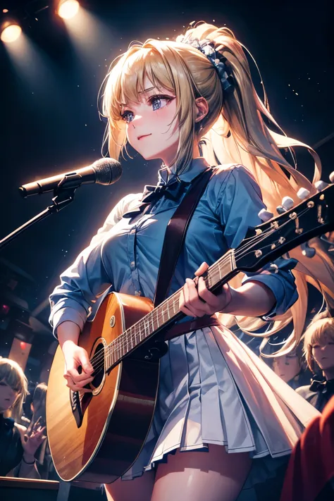 best quality,4k,8k,highres,masterpiece:1.2),ultra-detailed,negative space:1.2,1 girl:1.4,kei karuizawa,singer,stage performance,...