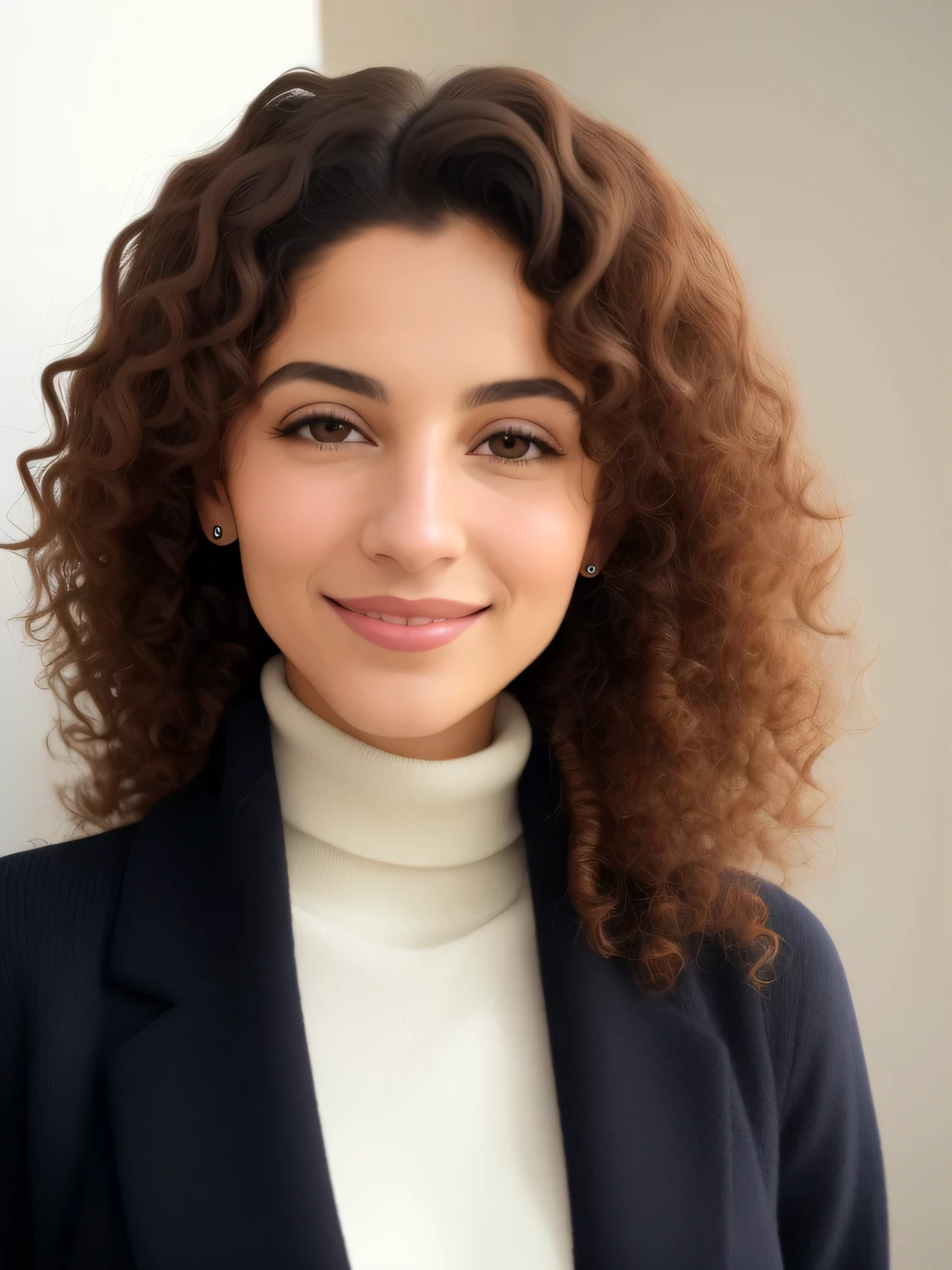 smiling woman with curly hair and turtleneck sweater posing for a photo, Sarah Ali, Ameera Al-Taweel, Malika Favre, arab Ameera Al-Taweel, Carola Rubio, Estefania Villegas Burgos, mélange de la Saint-Valentin, Eytan Zana, Fernanda Suarez, Adriana DXIM, Laure Lipton