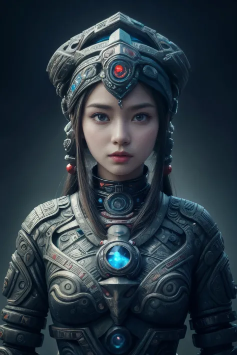 (high quality), (masterpiece), (detailed), 8K, Hyper-realistic portrayal of a futuristic (1girl1.2), Japanese character surround...