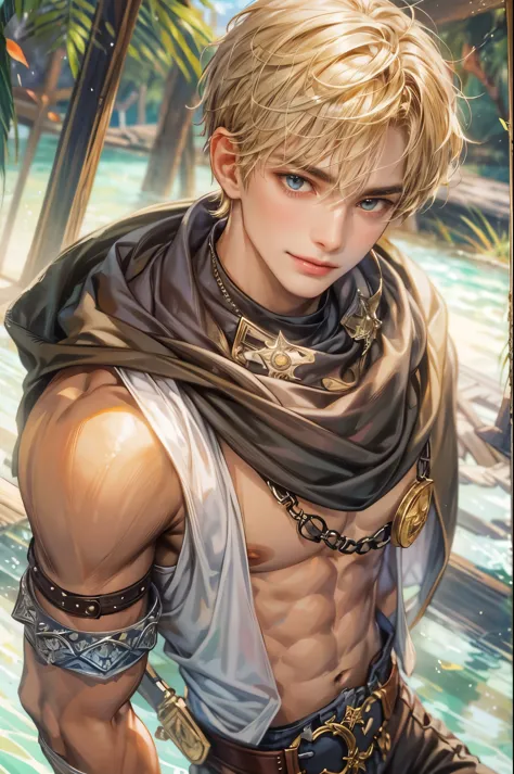 Portrait of the highest quality - 1 boy., 17 years, teenage, character from Final Fantasy XII, short hair, with golden eyes, big...