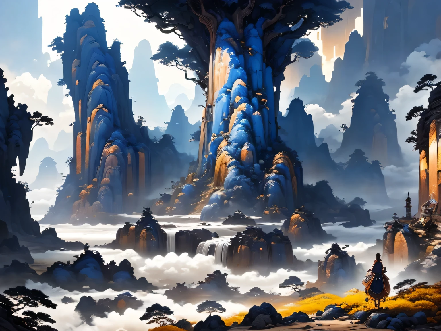 A surreal and exotic landscape，beautiful all around、Vibrant、Colorful。The screen shows strange alien flowers of various shapes and sizes.，and a rich variety of delicious alien fruits。highest image quality，Resolution is 4k or 8k，Capture every detail perfectly。The picture is extremely detailed，Presented in a realistic way，Bringing a truly immersive experience。This work combines illustration techniques and 3D rendering，Created a visually stunning、Works of great skill。Bright colors，Enhances the surreal feel of the landscape。The lighting design is very detailed，Demonstrates complex changes in light and shadow，Adds layer and depth to the scene。The work evokes curiosity and awe in the viewer，Taking the audience into a magical and surreal realm，Where the beauty of nature takes on a whole new meaning。