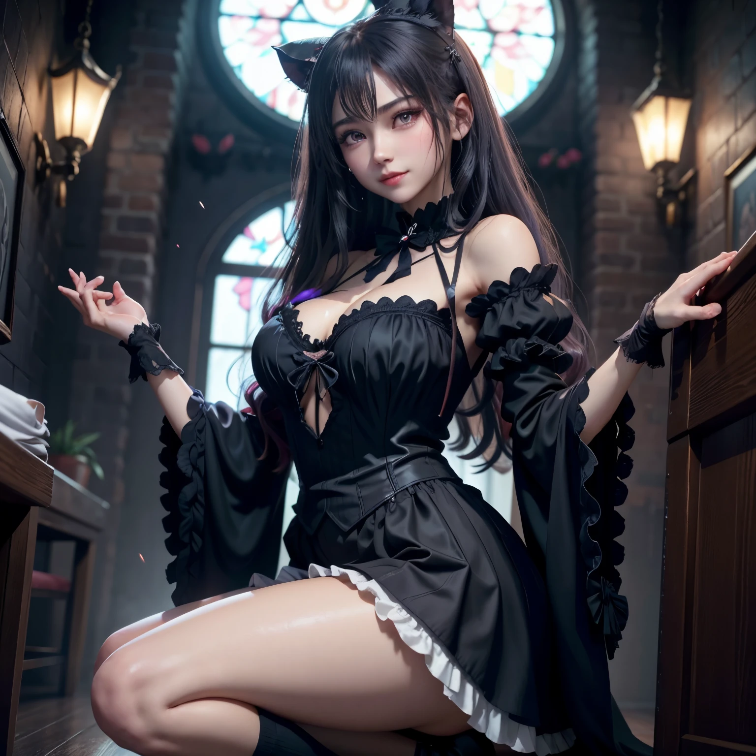 ハードdark gothicメイク、Insanity、deep night sky、horror、black dark eyeshadow、cry、grieve、Good skin glow、dark gothicメイク、dark smile、restless palace、fragrant beauty、22 years ago、lure、Expression of intense sexual pleasure、embarrassed look、dark gothic、lewd expression、debris flies、highest quality、Browse 5 books、Expression of sexual pleasure in suffering、drunk face、purple maid outfit、Mysterious、Noble、A face that is holding back the toilet、super sexy、loving smile、twin tail hair、jet black ruffle skirt、right blue eye, left eye is red、バラで覆われたゴシック様Modeのベッド、Super bewitching pose、stick out your butt、platform heel shoes、dark makeup、black lipstick、Stained glass、black metal world、open your legs loosely、make the world beautiful、sit on a bed of roses、gothic lolita clothing、comb hair、A little slender、silver hair、long hair straight hair、cute gothic lolita dress、beautiful face、elegant face、bewitching face、knee high socks、Stained glassが背景、My chest is shiny from a lot of sweat、the room is dark、goth long dress、bell sleeve、wizard sleeve、decadent look、sexually excited look、part of hair、Mode、ゴシックMode、Glossy thighs wet with water、Thighs wet and shiny with oil、Background of a room full of roses、sad expression、Rose Maiden、embroidery is pink、The costume has pink embroidery、thigh high socks、kneel down、Put your knees on the floor、knee high socks、Her thighs shine with a lot of sweat.、kneel down、Iの体は濡れて輝いています、Lots of glitter on the thighs、I&#39;Iはたくさん汗をかいています、A lot of sweat and stickiness on the thighs、Sweat glistens on the thighs, The whole body is sweaty and shiny、pretty sweaty、My thighs are sweaty、Iの太ももはとても濡れています、I sweat a lot and my thighs are shiny.、A large amount of sweat shines all over the body、kneel down、From right arm to crotch、、spread your legs wide、slender body、gentle expression、masturbation behavior、deep black eyeshadow、despicable act、Stained glassと薔薇背景、wearing black underwear、black panties、thighs are a little thin、Bewitchingly crawl on all fours、Lie、duo、Female couple、