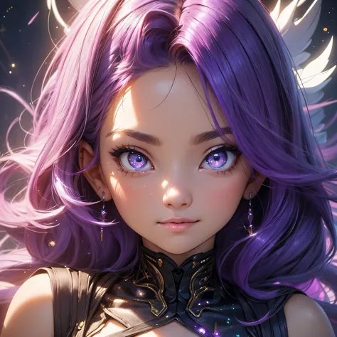 a woman,solo,masterpiece,best quality,highres,Extreme detaildelicate face, glowing purple hair,Extreme detaildelicate eyes,(face...